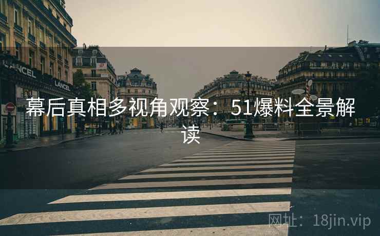 幕后真相多视角观察：51爆料全景解读